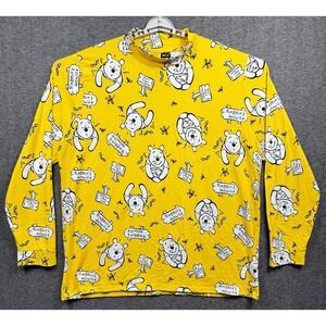 Cakeworthy Disney Shirt Mens 3XL Yellow Winnie the Pooh Long Sleeve Stretch XXXL